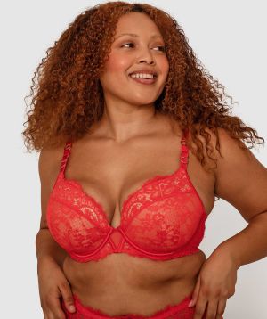 All About Me Plunge Full Cup Bra - Light Red
