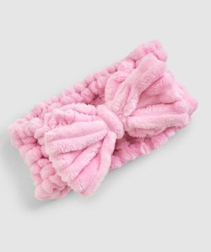 Rose Bow Headband - Dusty Pink