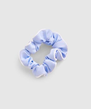 Scrunchie With Piping - Light Blue