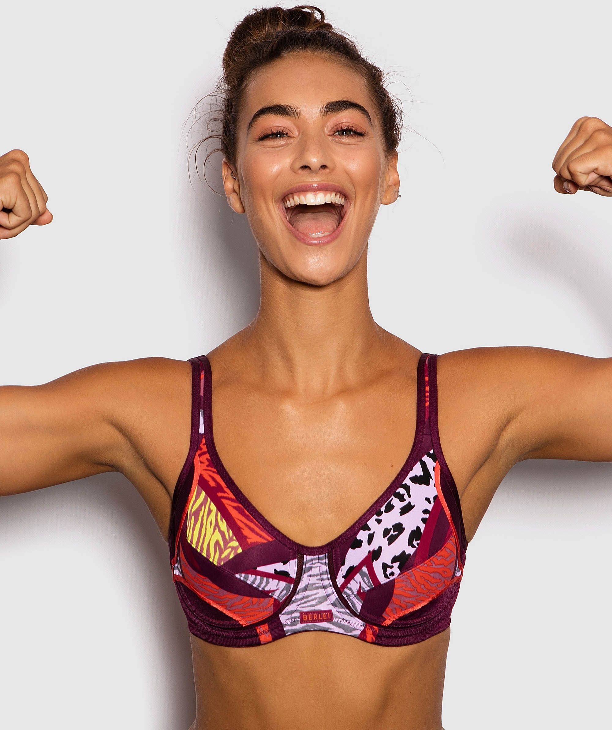 Berlei Electrify Underwire Sports Bra Animal Print Red