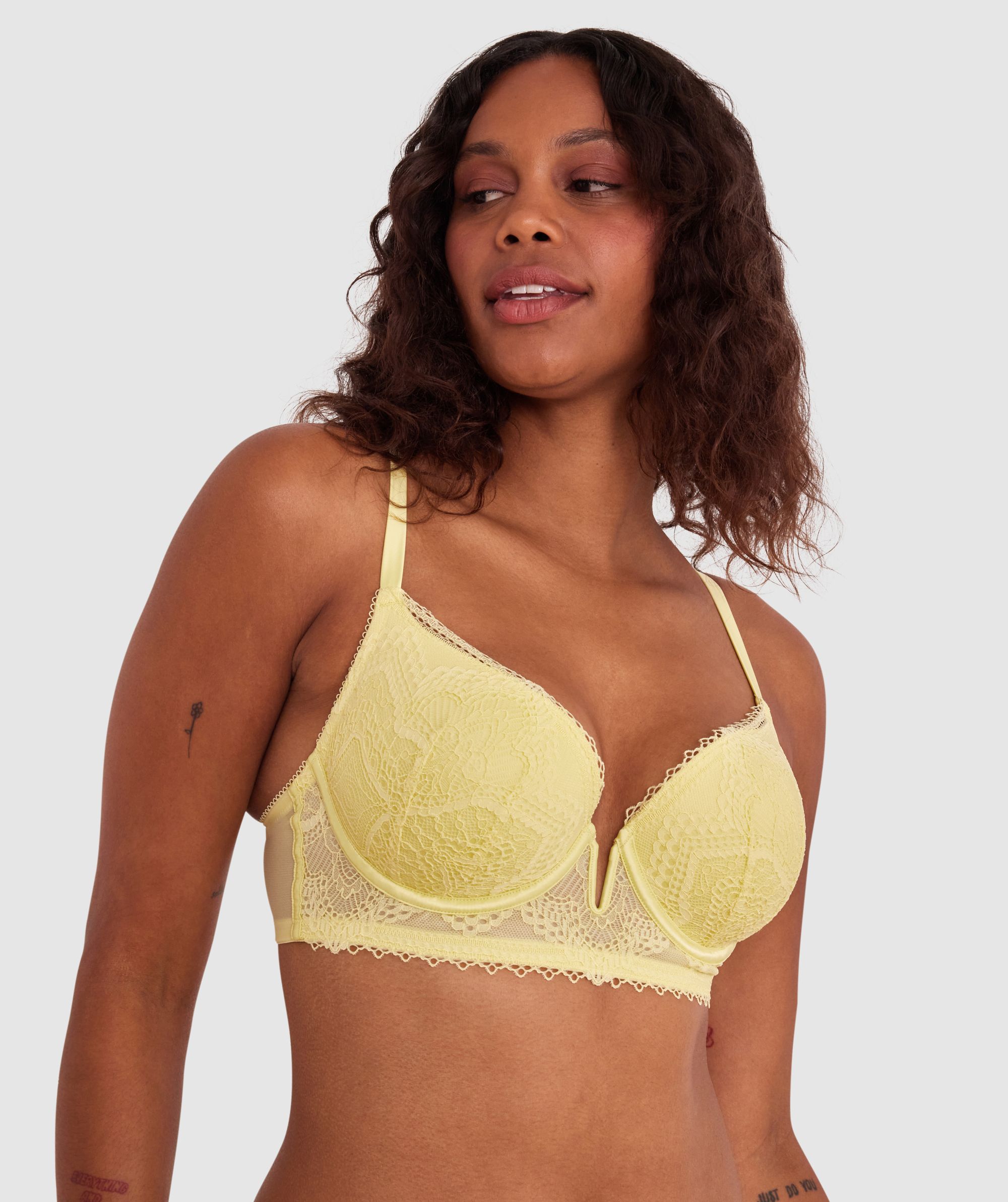 off white yellow bra