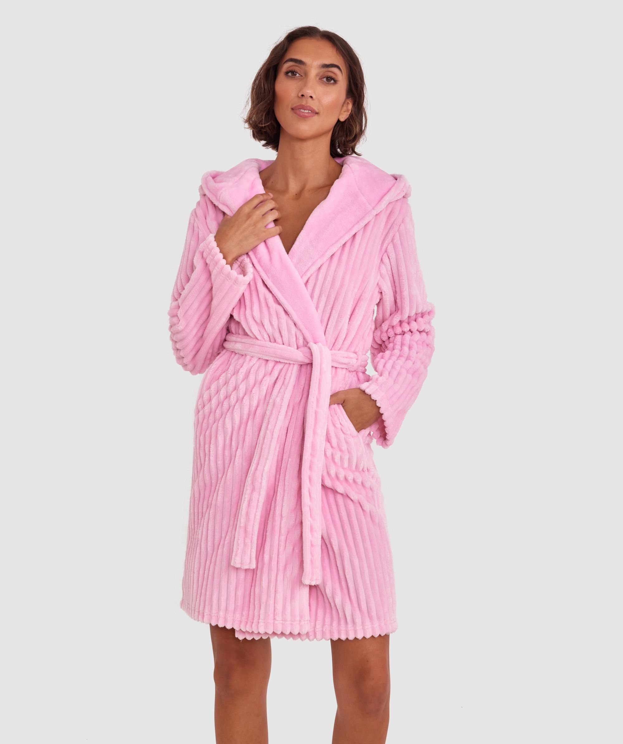 Bras N Things Rose Short Gown - Dusty Pink | 01505502