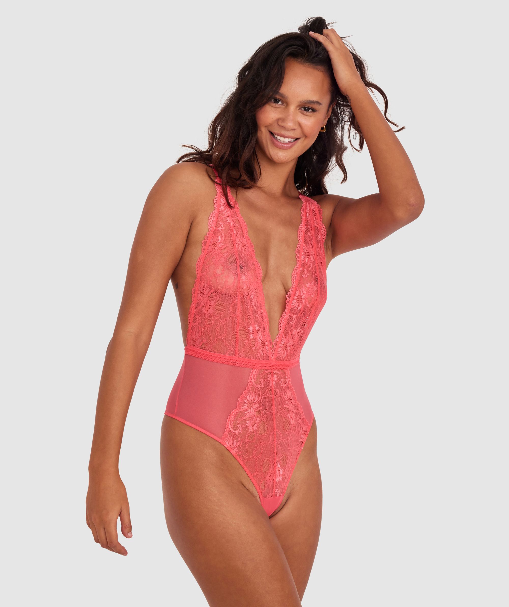Bras N Things Olivia Bodysuit Dark Pink 01547501
