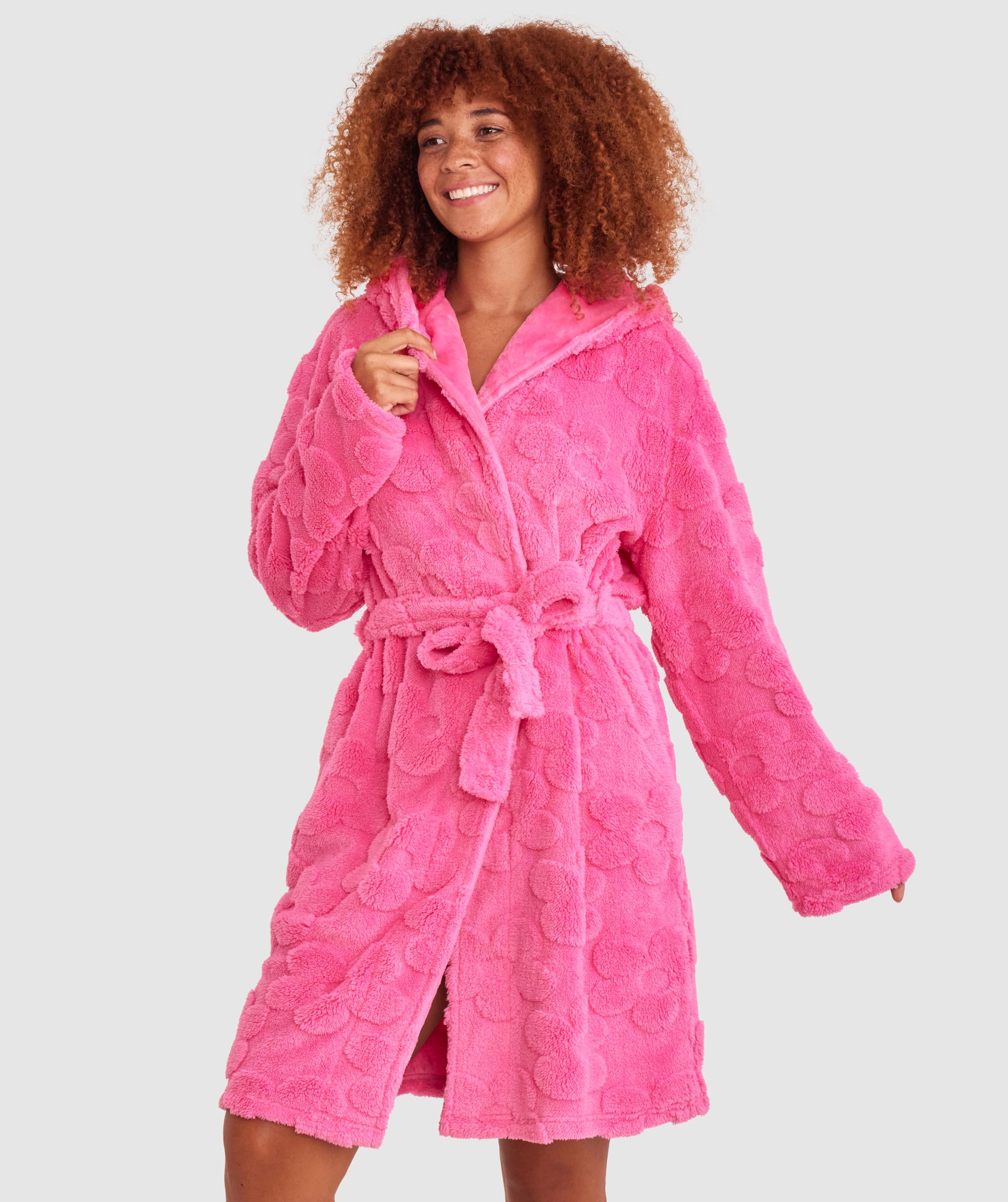 dressing gown pink Chelsea Peers Cotton Towelling Stripe Dressing Gown - Pink