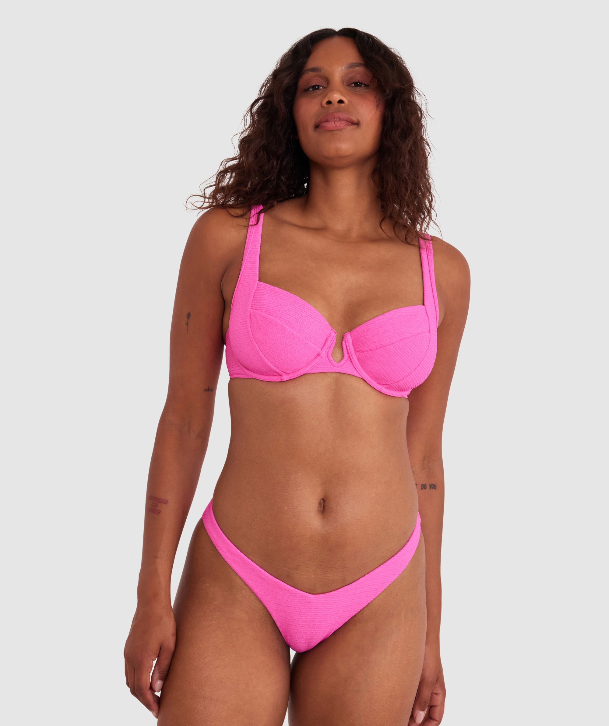 Bras N Things Planet Bliss Swim New Wave Brazilian Pant - Hot Pink