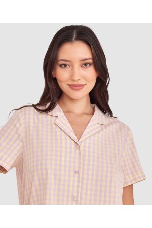 Dorothy Short Sleeve Top - Check Print