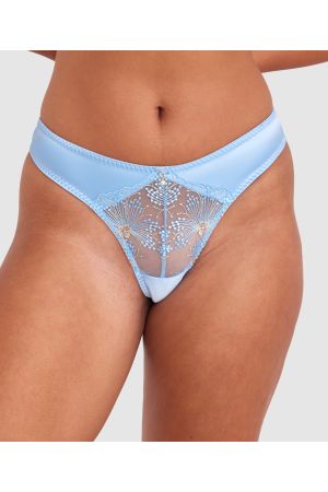 Dani High Leg G String - Light Blue