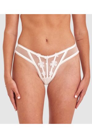 Enchanted Ready To Bloom High Leg Brazilian Knicker - Ivory