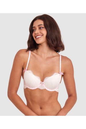 Lela Push Up Bra - Ivory/Light Pink