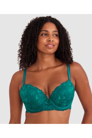 Frankie Lightly Lined Bra - Dark Green