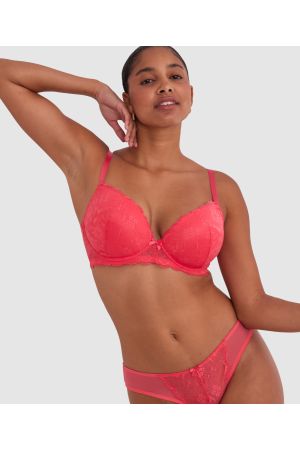 Betty Lightly Lined Bra - Light Red