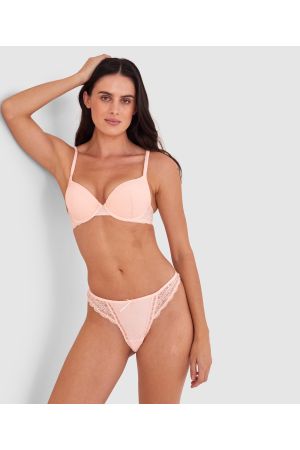Chrissy High Leg G String - Blush Pink