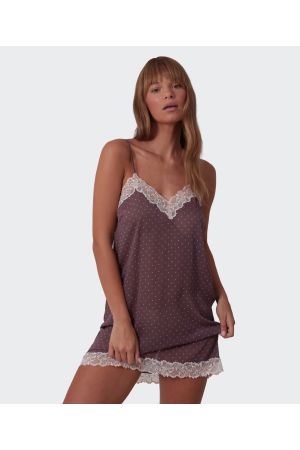 Elspeth Short Slip - Print Spot/Grey