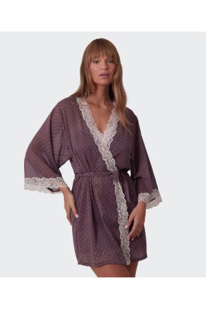 Elspeth Short Wrap - Print Spot/Grey