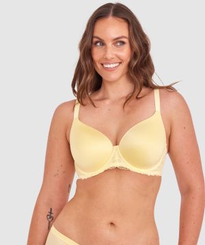 Body Bliss Lace Full Cup Bra - Light Yellow