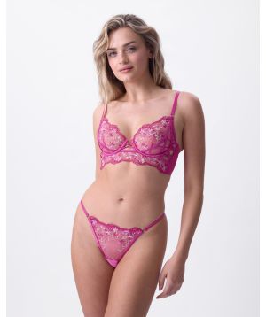 Enchanted Afternoon Delight High Leg String - Hot Pink