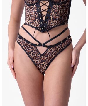 Vamp Knock Out High Leg Brazilian Knicker - Print Animal
