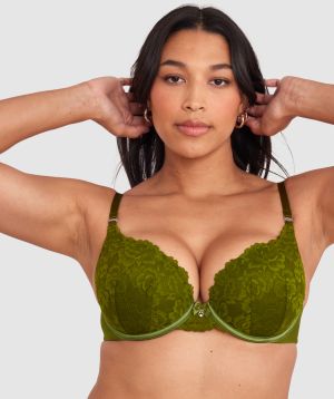 Bethany Essentials Contour Plunge Bra - Khaki