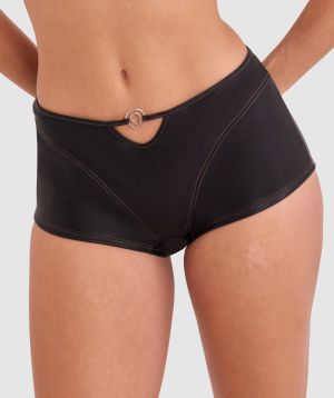Night Games Slick Low Rise Shortie - Black