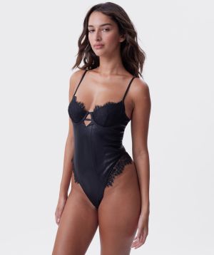 Night Games You'll Miss Me Unlined Bodysuit - Black
