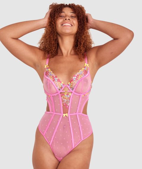 Astrid Unlined Bodysuit - Pink