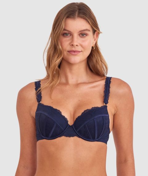 Belle Push Up Bra - Navy