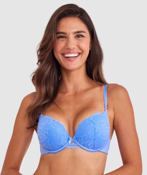 Bethany Essentials Contour Plunge Bra - Blue