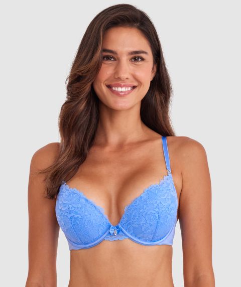 Bethany Essentials Double Push Up Bra - Blue