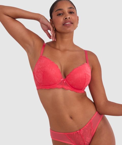 Betty Lightly Lined Bra - Light Red