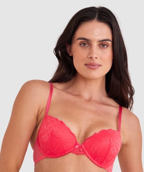 Betty Push Up Bra - Light Red