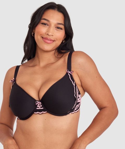 Bronte Full Cup Lightly Lined Bra - Black/Light Pink