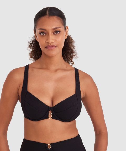 Cassie Full Cup Bikini Top - Black