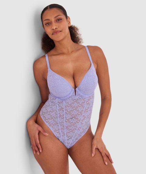 Charli Push Up Bodysuit - Light Blue
