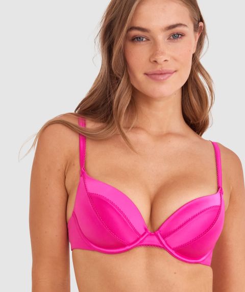 Dominique Push Up Bra - Fuchsia Pink