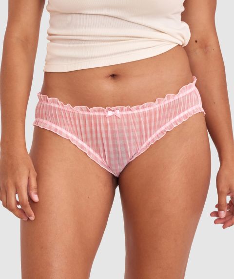Dorothy Brazilian Knicker - Print Check/Pink