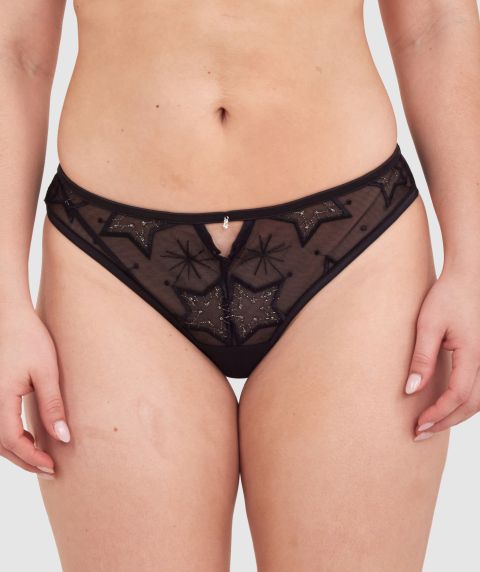 Dua High Leg Brazilian Knicker - Black