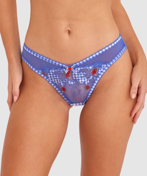 Enchanted Frolic In The Fields High Leg Brazilian Knicker - Dark Blue/Multicolour