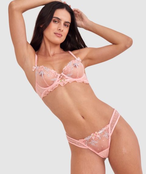 Enchanted Love So Sweet High Leg G String - Vintage Pink