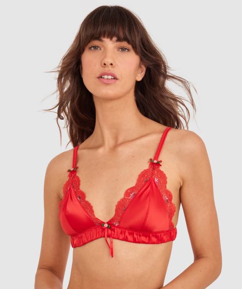 Enchanted Summertime Serenade Bralette-Light Red / Multi
