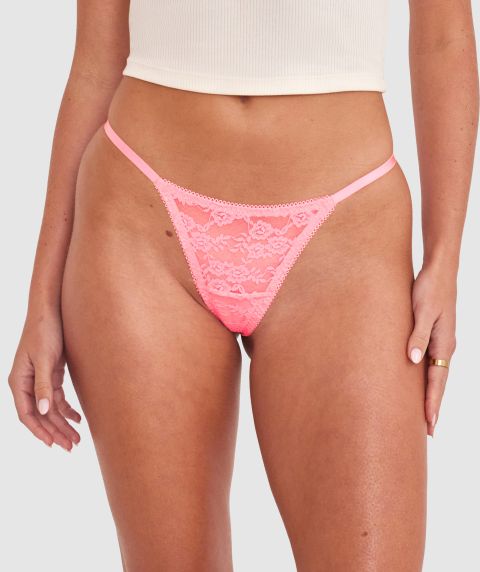 Evelyn Hi Leg String - Pink
