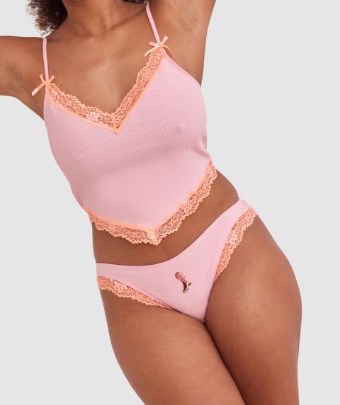 Indy Brazilian Knicker - Pink/Light Orange