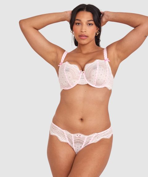 Lela Brazilian Knicker - Ivory/Light Pink