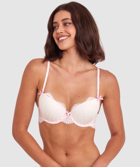Lela Push Up Bra - Ivory/Light Pink