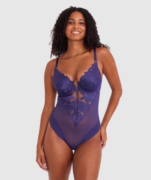 Lillyanna Lightly Lined Bliss Bodysuit - Dark Blue