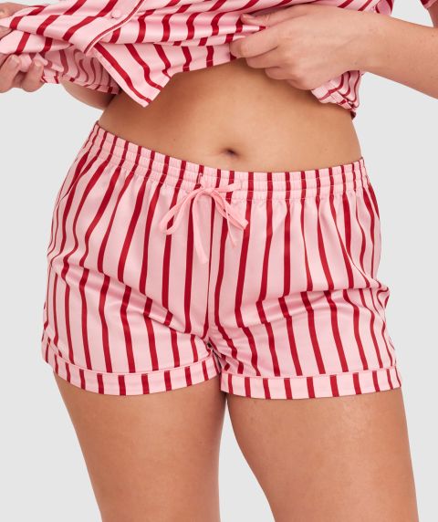 Liquid Satin Short-Print Stripe