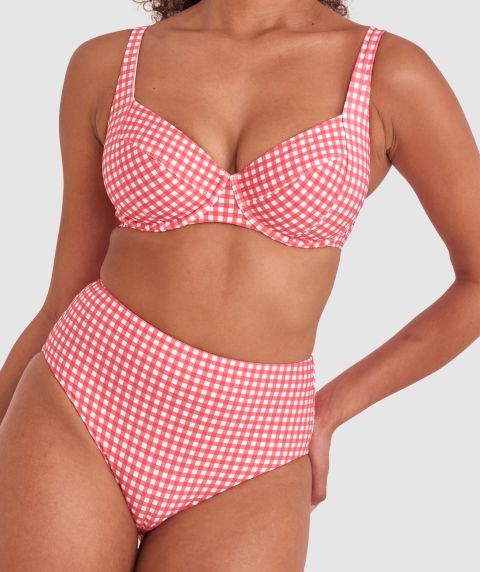 Maddison Full Cup Bikini Top - Print Check