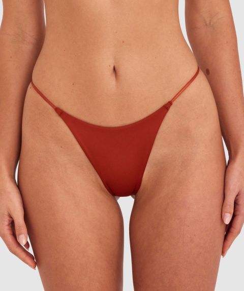 Made For Micro High Leg G String - Rust