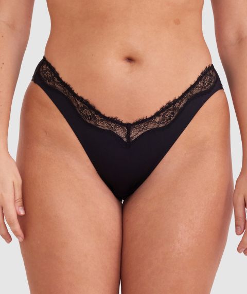 Made For Micro Lace Brazilian Knicker - Black