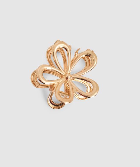 Metal Flower Hair Clip - Gold