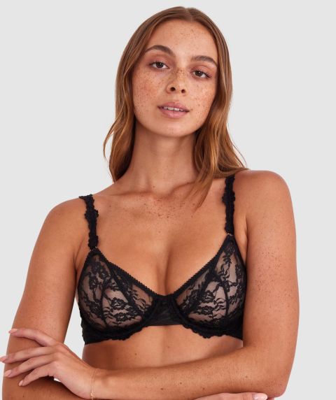 Monique Unlined Plunge Bra - Black